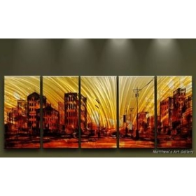 2012 Wholesale -Metal Wall Art Modern Contemporary Cityscape Sculpture Home Decor Sunset City