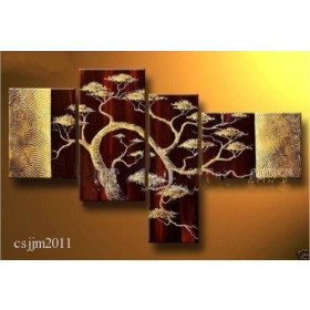 MODERN ABSTRACT HUGE CANVAS TREE ART OIL PAINTING 