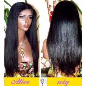  free shipping ---1# yaki straight wig natural  hairline ponytail/Indian,Peruvian,Malaysia