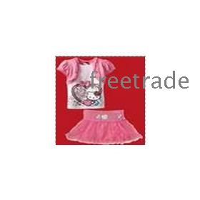 2013 new summer girls clothing set, T-shirt+skirt 2-piece set,  girl T shirt, 2 colors