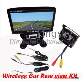 waterprrof 18 IR LED Wireless CCD que invierte la cámara + 7 "TFT LCD monitor del coche de la opinión posterior del Kit