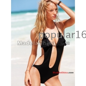 Free shipping - European and American brands 2013 hot Fashion NEW Women Bikini Swimwear Sexy Black conjoined women's swimsuit