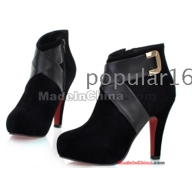 Wholesale -New Lady Fashion Women's Vogue High Heel Shoes Ankle Sexy Boots Stiletto Fish Mouth  boots