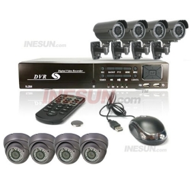 8CH H.264 960H HDMI Standalone Network DVR 4pcs 600TVL 4-9mm lens Indoor/Outdoor IR Camera CCTV Video System