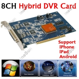 8CH Hybird Video DVR  Card 4PCS H.264 6mm 2 Array Leds 2.0MP Outdoor HD IP Network Camera System Kit