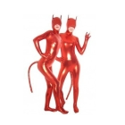 RED  TWOMEN PVC LATEX COSTUMES CATSUIT ZENTAI SEXY LINGERIE F038