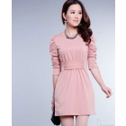 WOMEN KOREA CASUAL CAREER DRESS RED&PINK SIZE M-XL Ja88