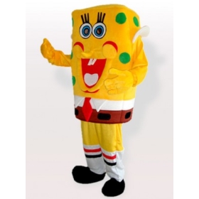 Yellow Sponge Boy Adult Mascot Costume eb53