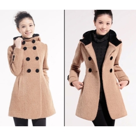 Frete Grátis slim inverno casacos com capuz moda 401-921 casuais de manga comprida camisola casacos casaco de lã roupas femininas