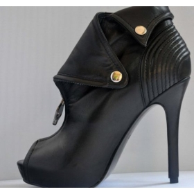 Vente en gros - Alexander McQueen cuir métallisé chaussures bottes sandales de talons hauts