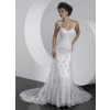 show-stopping silhouette four dividing and inter-crossing straps Decadent Wedding Dresses illusion