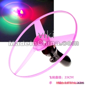 10pcs/lot Hot sell New strange Flash Pull wire UFO Luminous UFO 3 choi LED lights children toys free shipping 