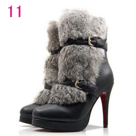 newest arrival Fashion woman fur leather Boots ankle boot high Heels Boot c  #11