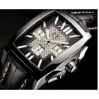 men luxury quartz black leather fashion watch(19138) DD