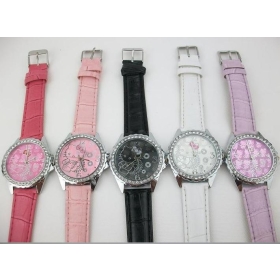 Gratis forsendelse fabrikken engros nye mode kvinders HelloKitty watch 5pcs / C