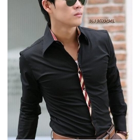 Chemise chemises à manches longues de la marque des nouveaux hommes 100% coton taille: ML XL K1