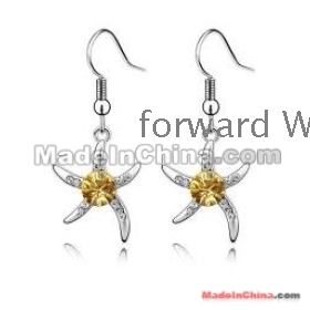 Free Shipping factory wholesale brand new Jewelry Starfish love earrings b1