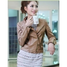 New Fashion Womens Korea Stand Callar Leather Jacket Coat leather clothing 5 colours 6001 /Free shipping 