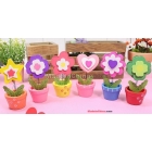 Free Shipping factory wholesale Lovely woodiness flowerpot fun card holder note clip 10pcs 02