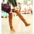 Suede Boots Flat invierno del muslo de la Mujer botas de alto / sobre la rodilla patea los zapatos n4