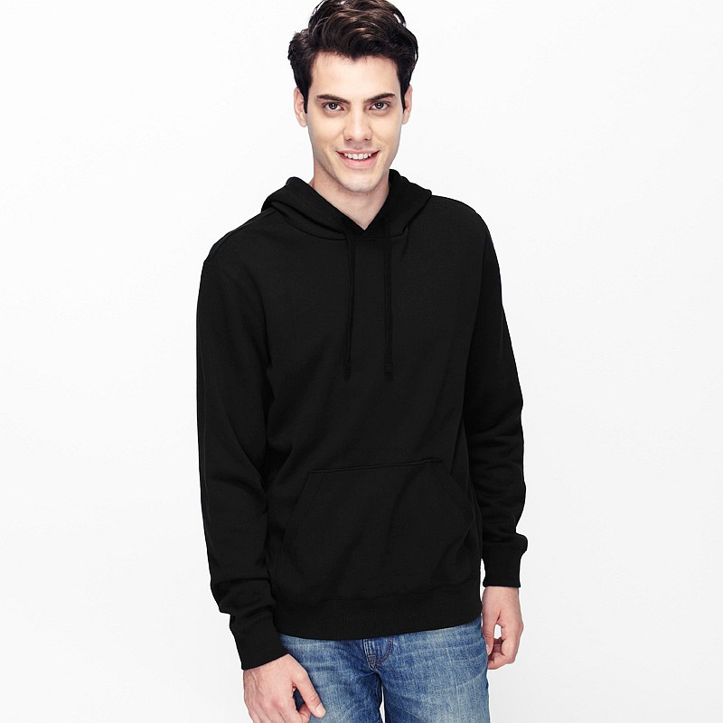 plain black pullover hoodie men's