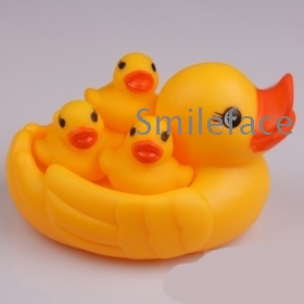 Free shipping Wholesale Rubber ducks PVC duck Bath Toys Gifts 4pcs/Set 20sets/lot Hot sale Funny,safe Fast delivery 