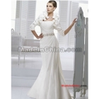  2012 Custom  A-Line Sleeveless jacket taffeta Ruched wedding dress gowns/ wear