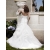 sweetheart neckline Pick-ups on skirt create the illusion of a rose motif Organza wedding gown