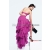 Strapless high-low Chiffon frisado com cinto Faviana longo vestido de baile 2012