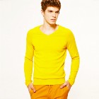 VANCL Denny Basic V-Neck Sweater (Men) Yellow SKU:638555