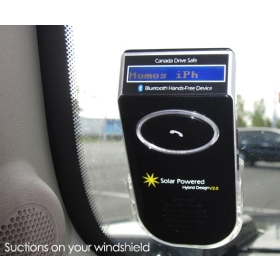 Wholesale 10pcs/lot Solar Powered Bluetooth Car Kit with Name Display & DSP AT-B022