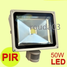 Hot venda PIR 50W SMD LED Spotlight Focos de Segurança NOVO levou holofote PIR AC100-240V, PIR LED OUTDOOR ILUMINAÇÃO 8PCS/LOT