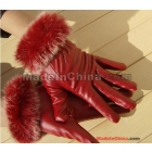 Free shipping 2011 new high-end PU skin han edition fashion winter warm rabbit hair lady gloves electric car the windshield mouth gloves 