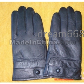 Free shipping men's leather gloves thick skins in winter to keep warm in the velvet glove gloves