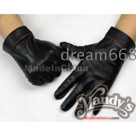 Free shipping gloves men's han edition contracted man even leather gloves to skins