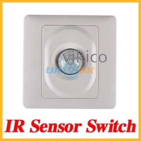 Free shipping IR Infrared Motion Sensor Automatic Light Lamp Switch 110V - 250V AC White