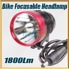 2 in 1 1800 Lumens CREE  LED Bike Bicycle Light Headlamp Head  + 1 x 8.4v 6400mAh Battery Pack +2 x Rubber ring +1 x Charger (AC 100-240V) +1x Elastic Rubber Band