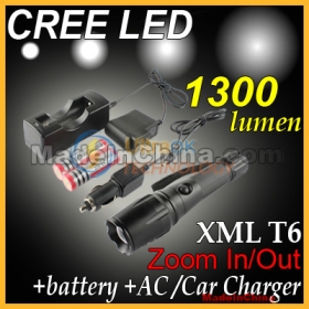 Torcia elettrica di alluminio della luce della torcia 1300 lumen oomable Focus 3 di modo del CREE XML XM - L T6 LED