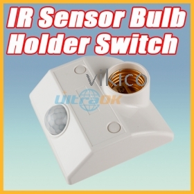 Infrared IR Motion Sensor Automatic Light Lamp Bulb Holder Stand Switch White Free Shipping