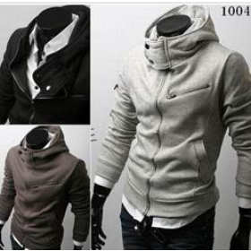wholsesale free shipping New Arrival Men's Winter Coat ,Hooded clothing coat Grey / Black 