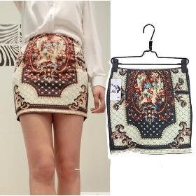  Print High Waist Miniskirt Pencil Skirt W3307 