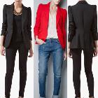 ZAZA Blazers women's cotton jacket shawl lace Candy color lined with striped Z suit Lady puff sleeve W4154