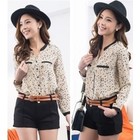 New hot fashion women stars printed shirt Chiffon long-sleeved blouse S-XL size W4276
