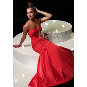 chest  dress Mopping the floor long satin Sweetheart Neckline Evening and Dinner 