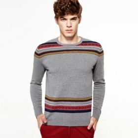 VANCL Thomas Jacquard Weave Sweater (mænd) Medium Gray SKU: 685.607