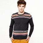 VANCL Jacquard Weave Sweater (Men) Dark Gray SKU:685608