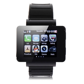 free shipping  1.75 inch Java FM Single Card  Screen Watch Cell Phone Black 