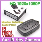 free shipping HD 1080P SPY IR Night Vision Car Key Chain Camera Hidden DVR Motion DV Detection s
