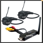 free shipping 4CH USB CCTV DVR + 2 x Wireless Pinhole Security Camera