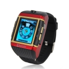 free shipping New GSM Watch Phone Mobile Waterproof Quad Band + W08 Red-black